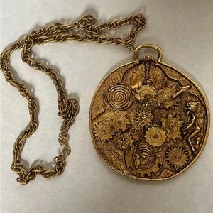 Vintage Modernist Large Pendant Necklace Unsigned Erwin Pearl? “AS IS”